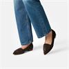 Paul Green Slip On Square Detail Loafer - Brown Suede